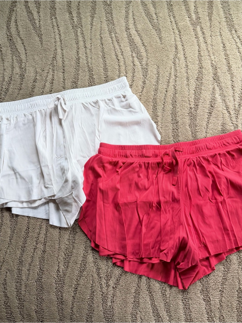 JoyLab Women's Athletic Shorts - White and Bright Coral